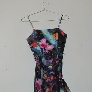 Alex Eve Floral High-Low Gown